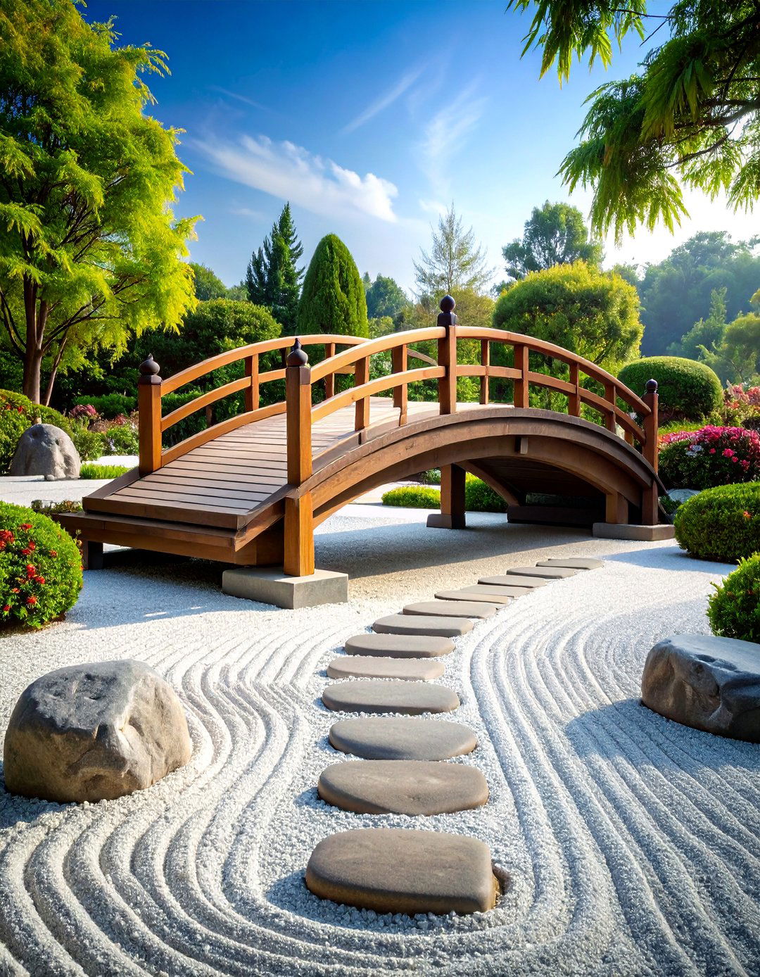 Zen Garden Bridge with Gravel Elements - 25 Garden Bridge Ideas