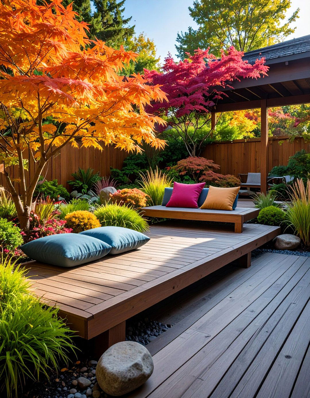 Zen Garden Deck with Minimalist Plant Arrangements - 25 Deck Decorating Ideas With Plant