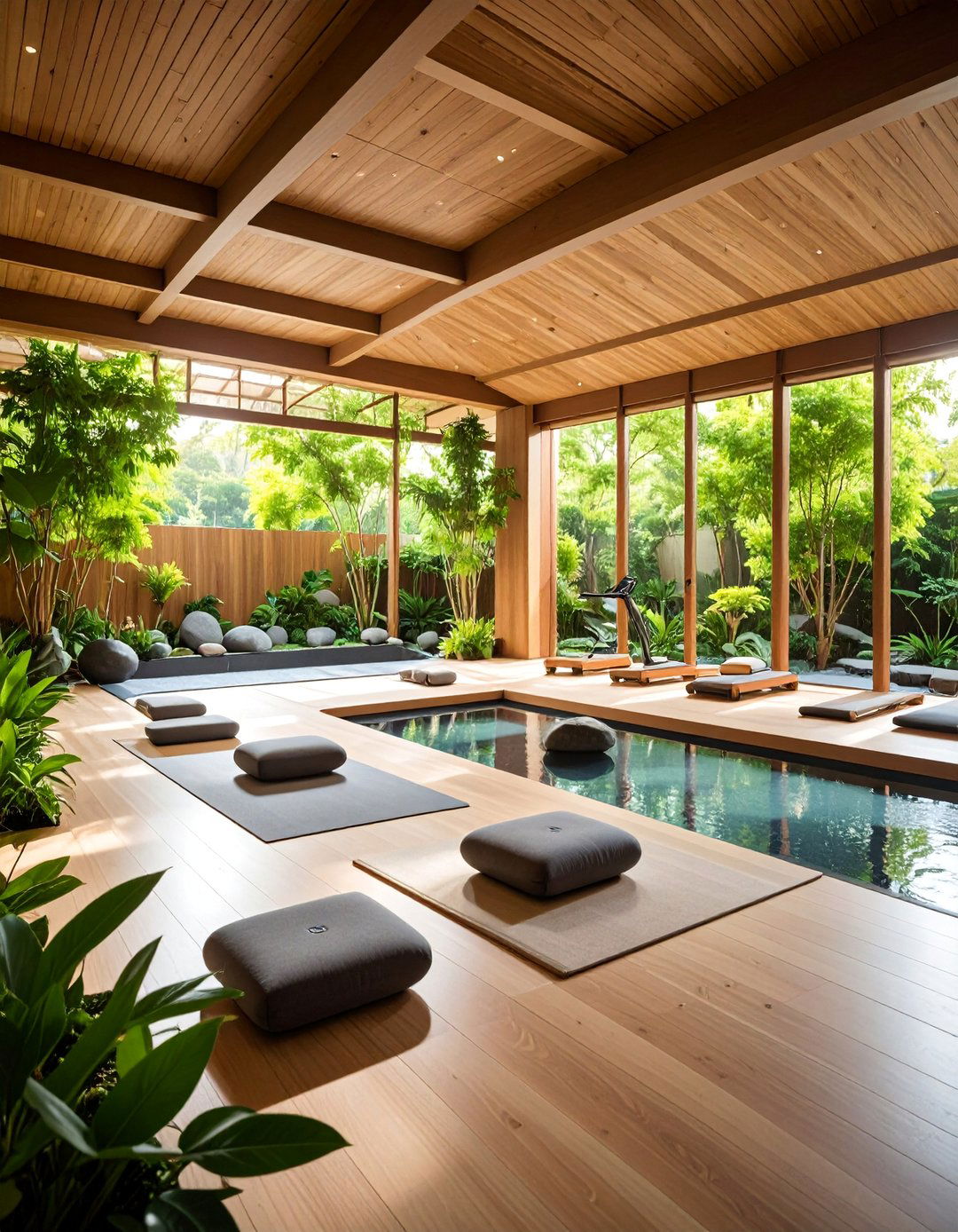 Zen Garden Gym Space - 25 Home Gym Ideas