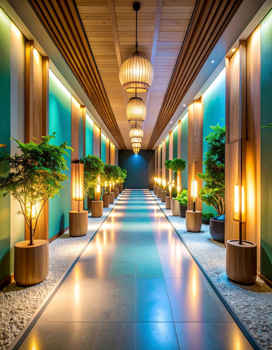 Zen Garden Inspired Floor Lamp Series with Soft Uplighting - 25 Narrow Hallway Lighting Ideas