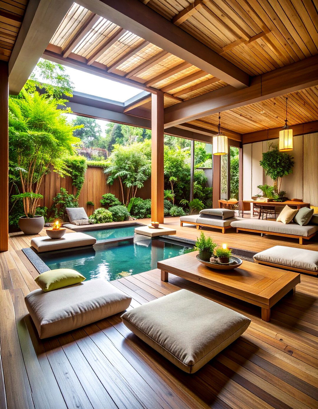 Zen Garden Lanai with Meditation Space - 25 Lanai Porch Ideas