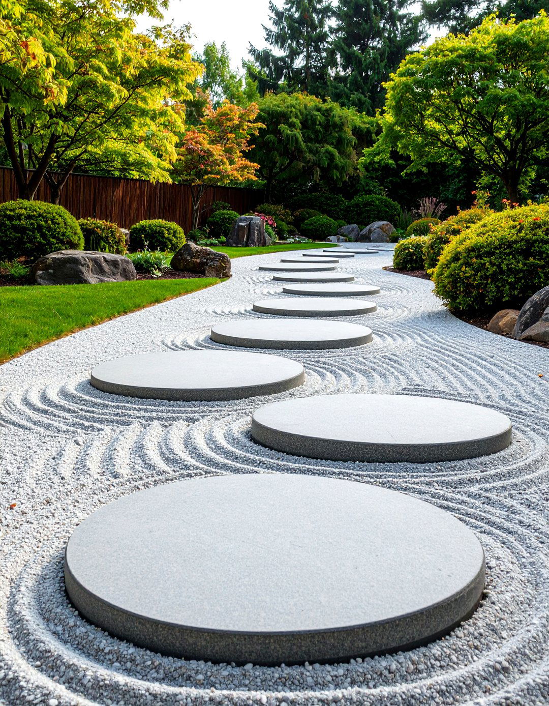 Zen Garden Minimalist Concrete Slab Path - 25 Concrete Paver Walkway Ideas