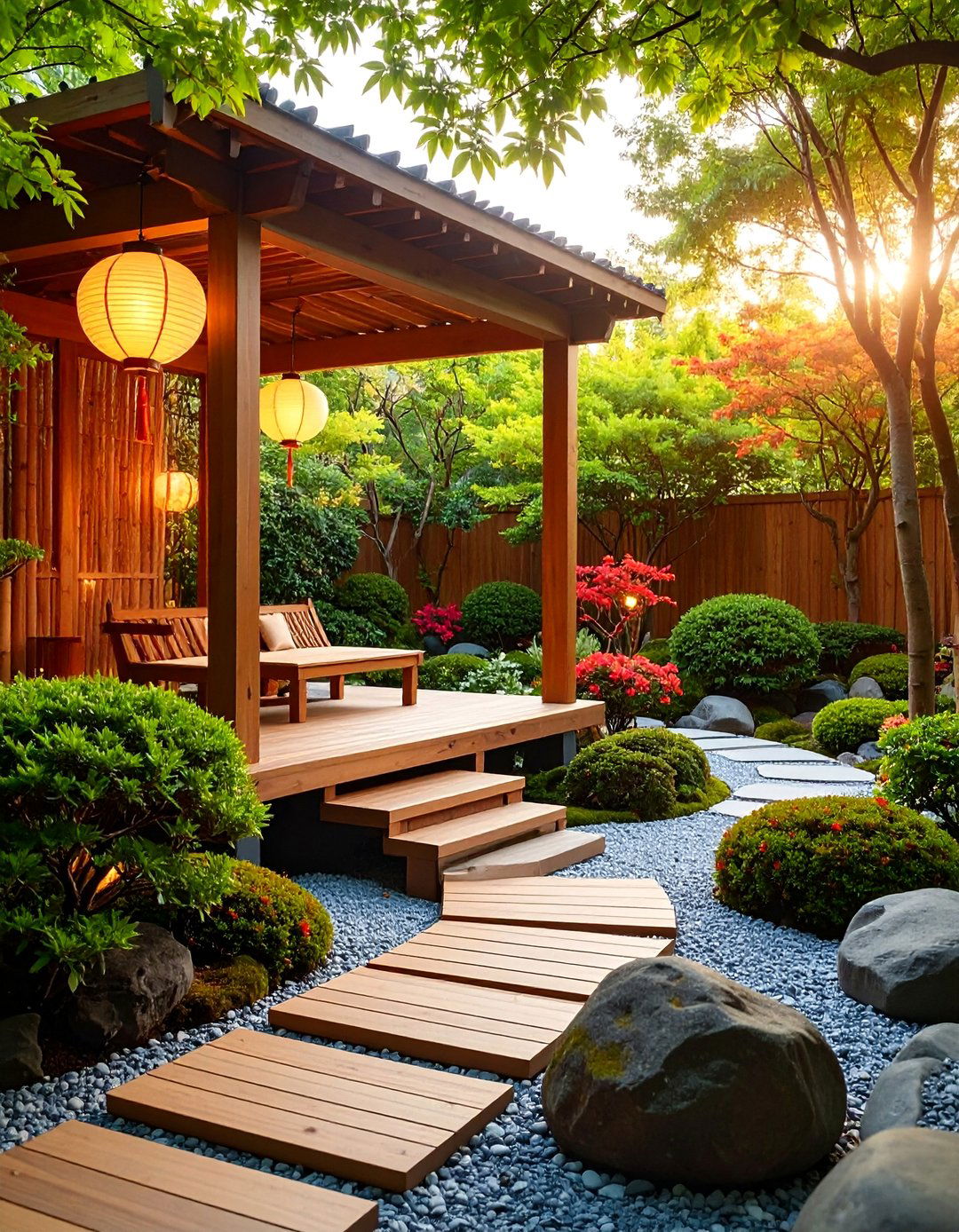 Zen Garden Pergola with Asian Influences - 25 Patio With a Pergola Ideas