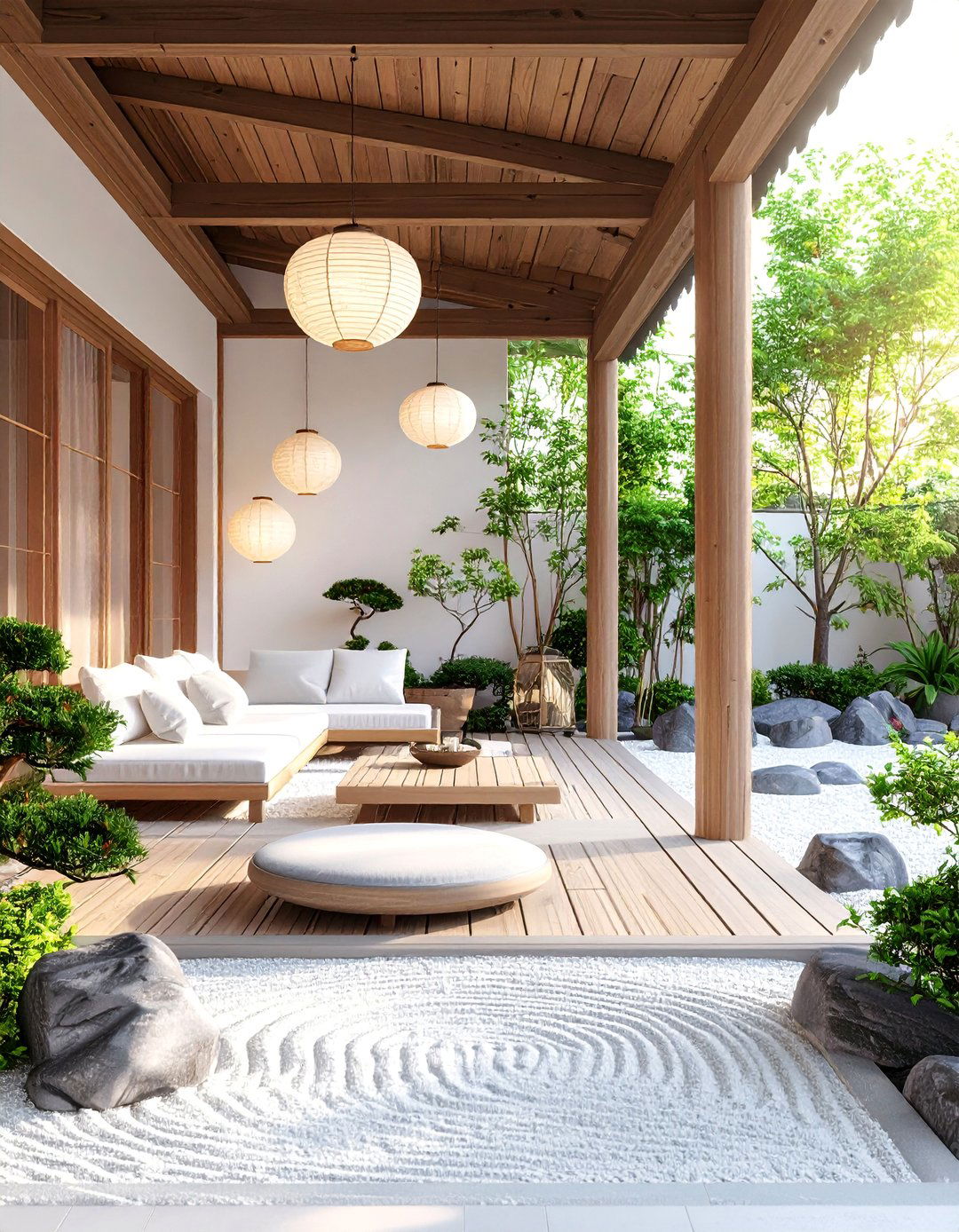 Zen Garden Sanctuary - 25 Small Front Porch Ideas