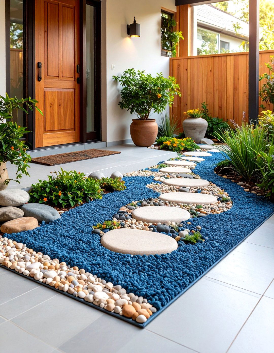 Zen Garden Stone Pattern - 25 Front Door Mat Ideas