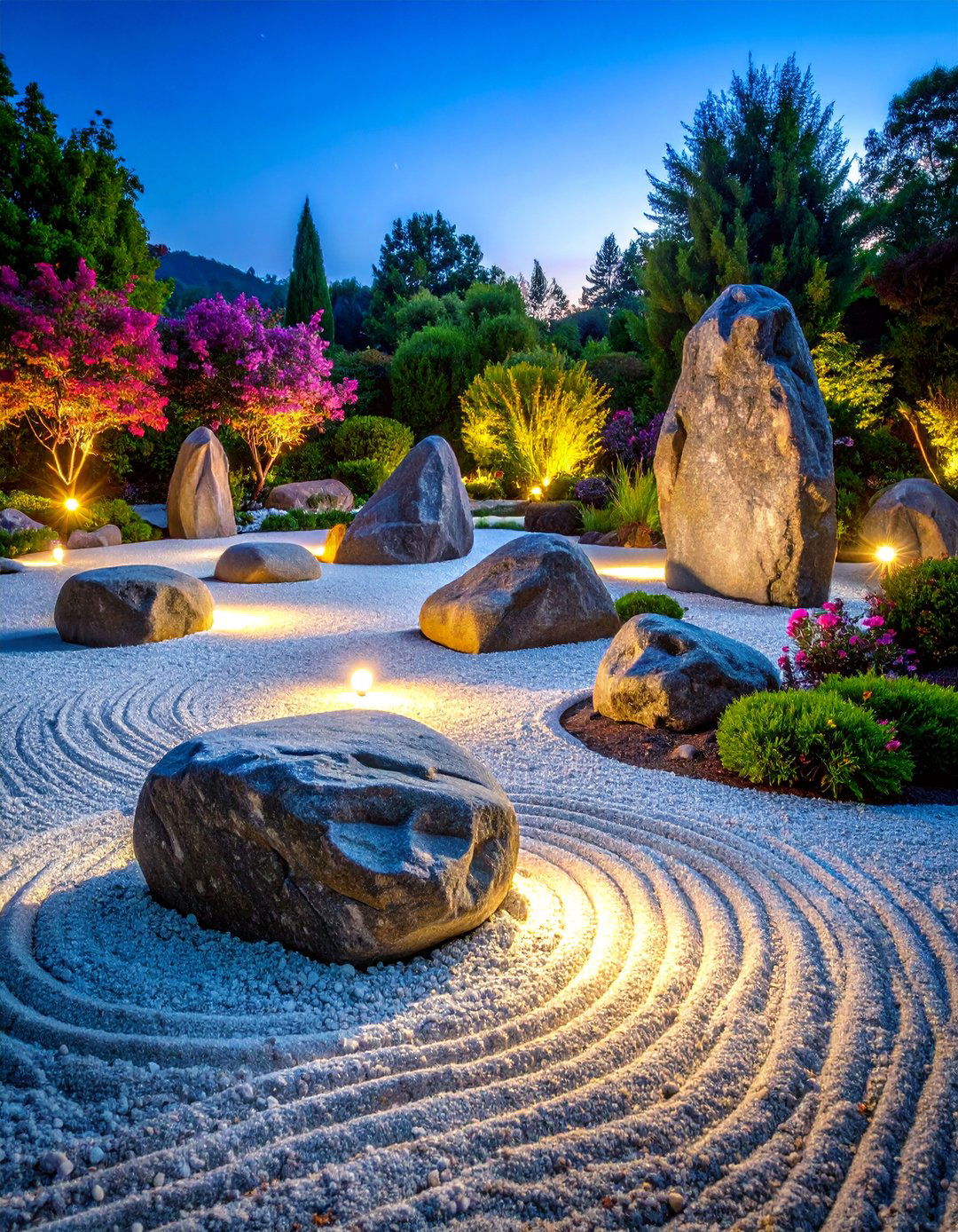 Zen Garden with Sculptural Boulders - 25 Zen Garden Ideas