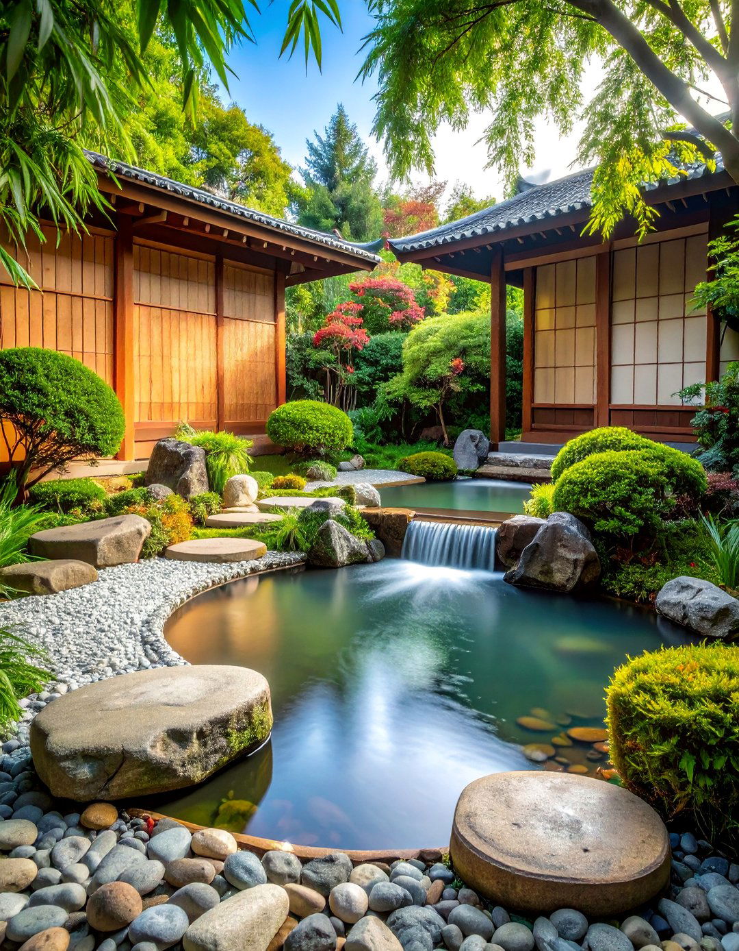 Zen Garden with Water Feature Integration - 25 Modern Backyard Ideas