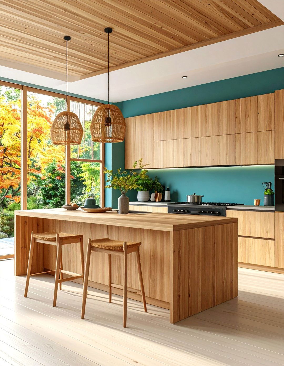 Zen Inspired Kitchen with Natural Materials and Black Appliances - 25 Kitchen With Black Appliances
