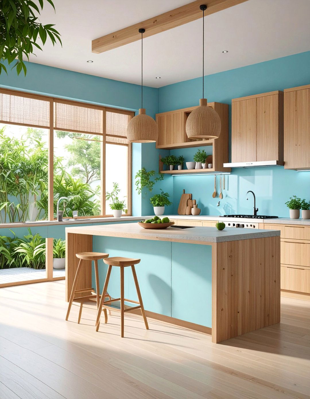 Zen Inspired Kitchen with Natural Materials and Minimal Design - 25 Kitchen Layout Ideas