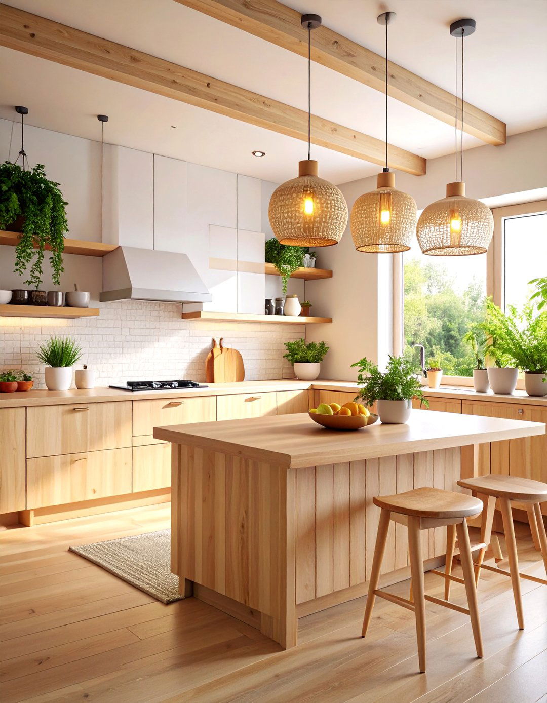 Zen Inspired Natural Wood Kitchenette - 25 Kitchenette Ideas