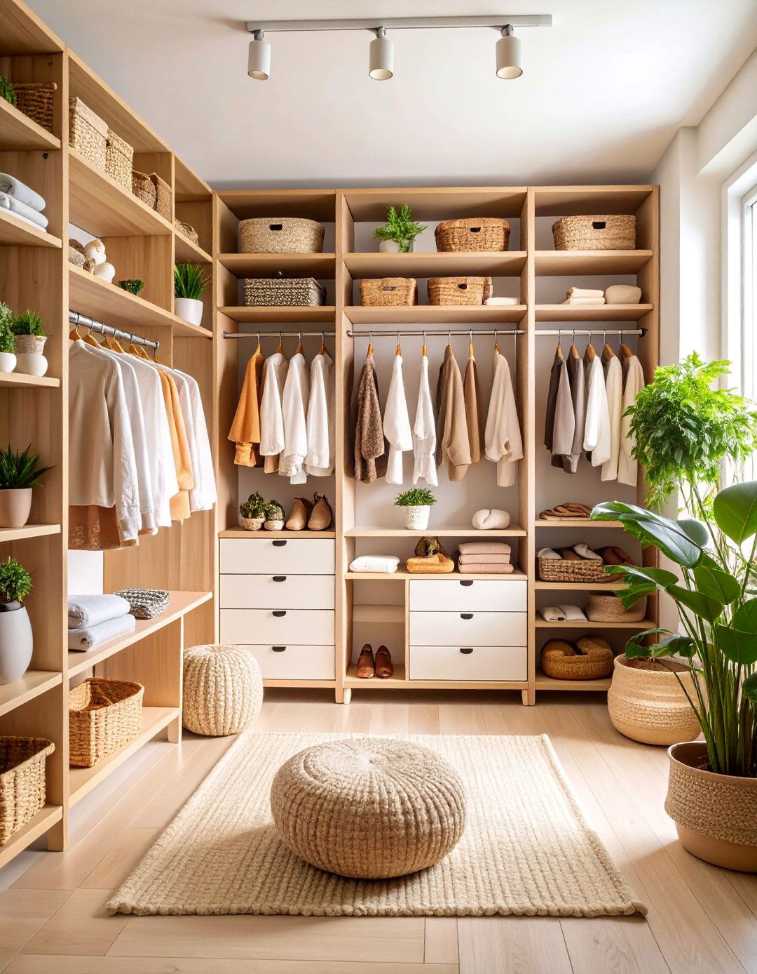 Zen Inspired Nursery Closet with Natural Elements - 25 Nursery Closet Ideas