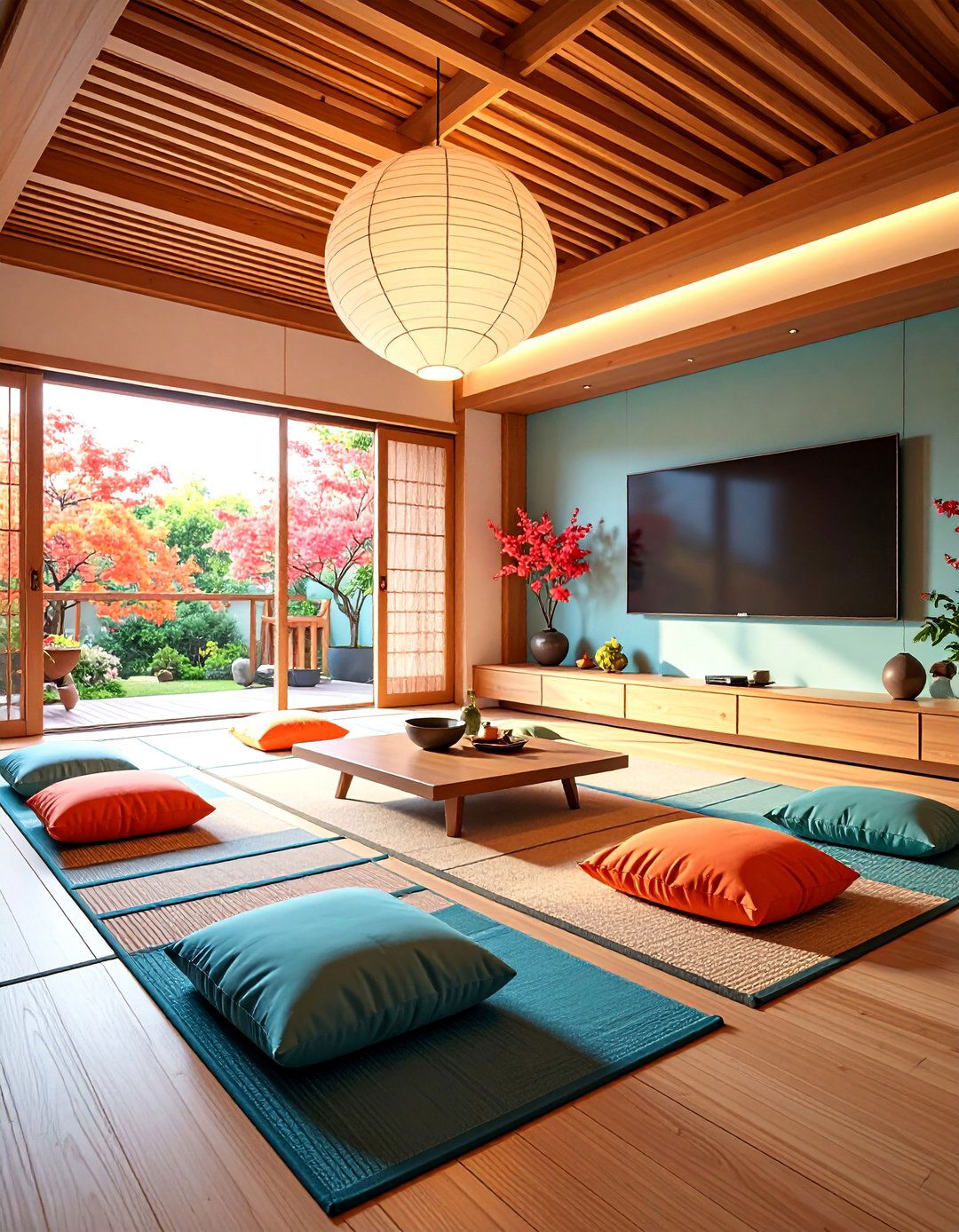Zen Inspired TV Room with Minimalist Meditation Space - 25 Tv Room Ideas