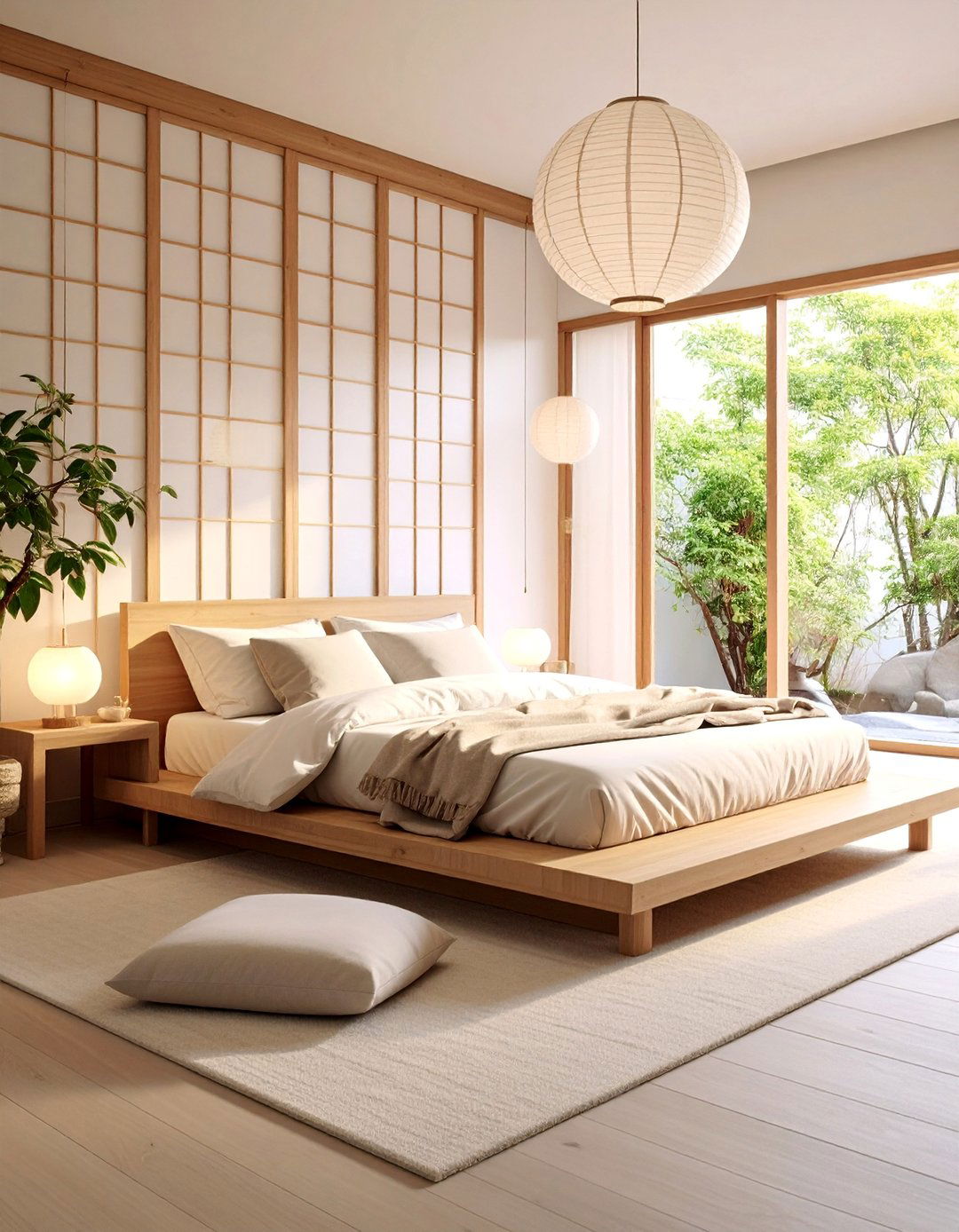 Zen Inspired Taupe Bedroom with Natural Materials - 25 Taupe Bedroom Ideas