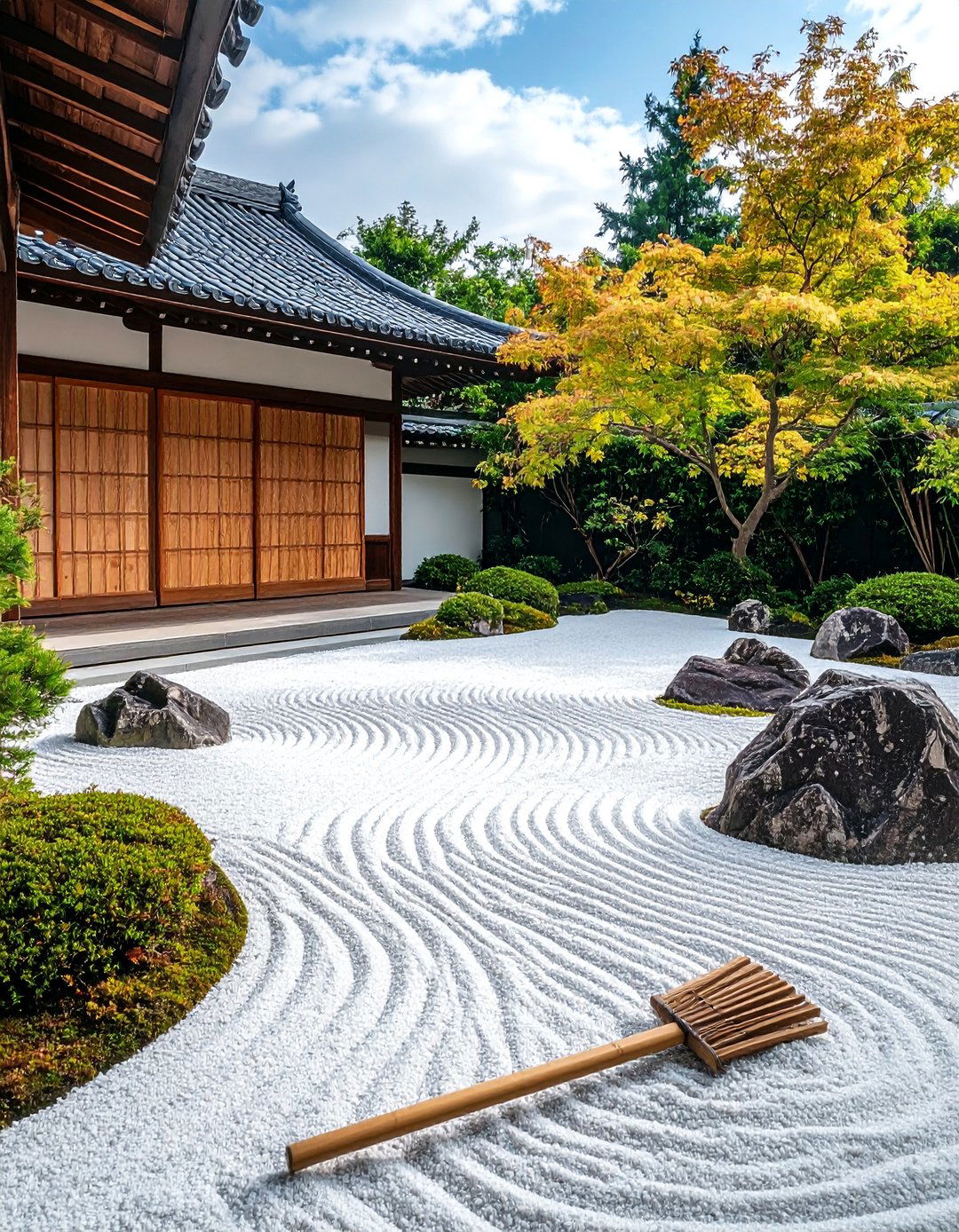 Zen Japanese Dry Rock Garden - 25 Stone Garden Ideas