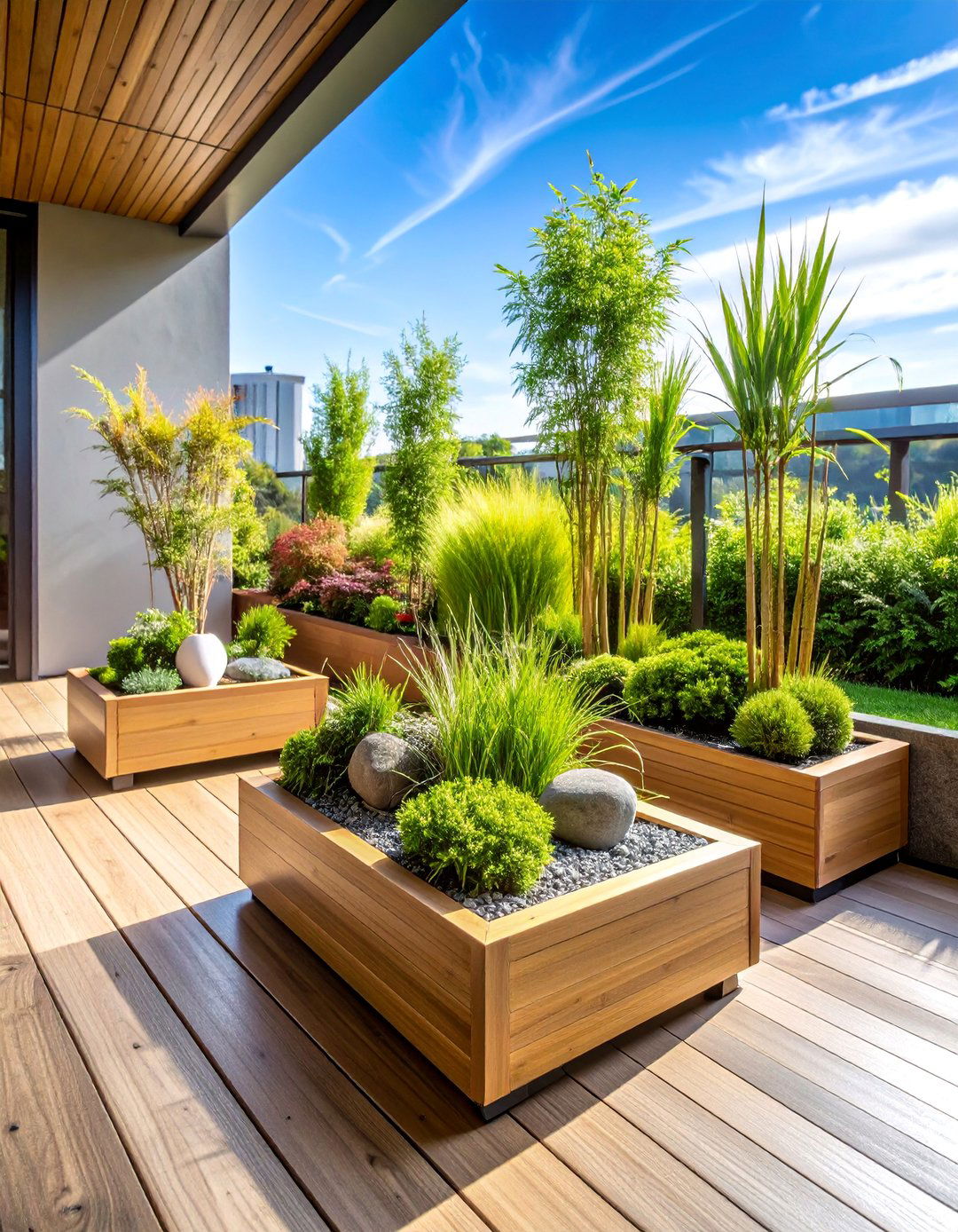Zen Japanese Inspired Bamboo Garden - 25 Balcony Garden Ideas