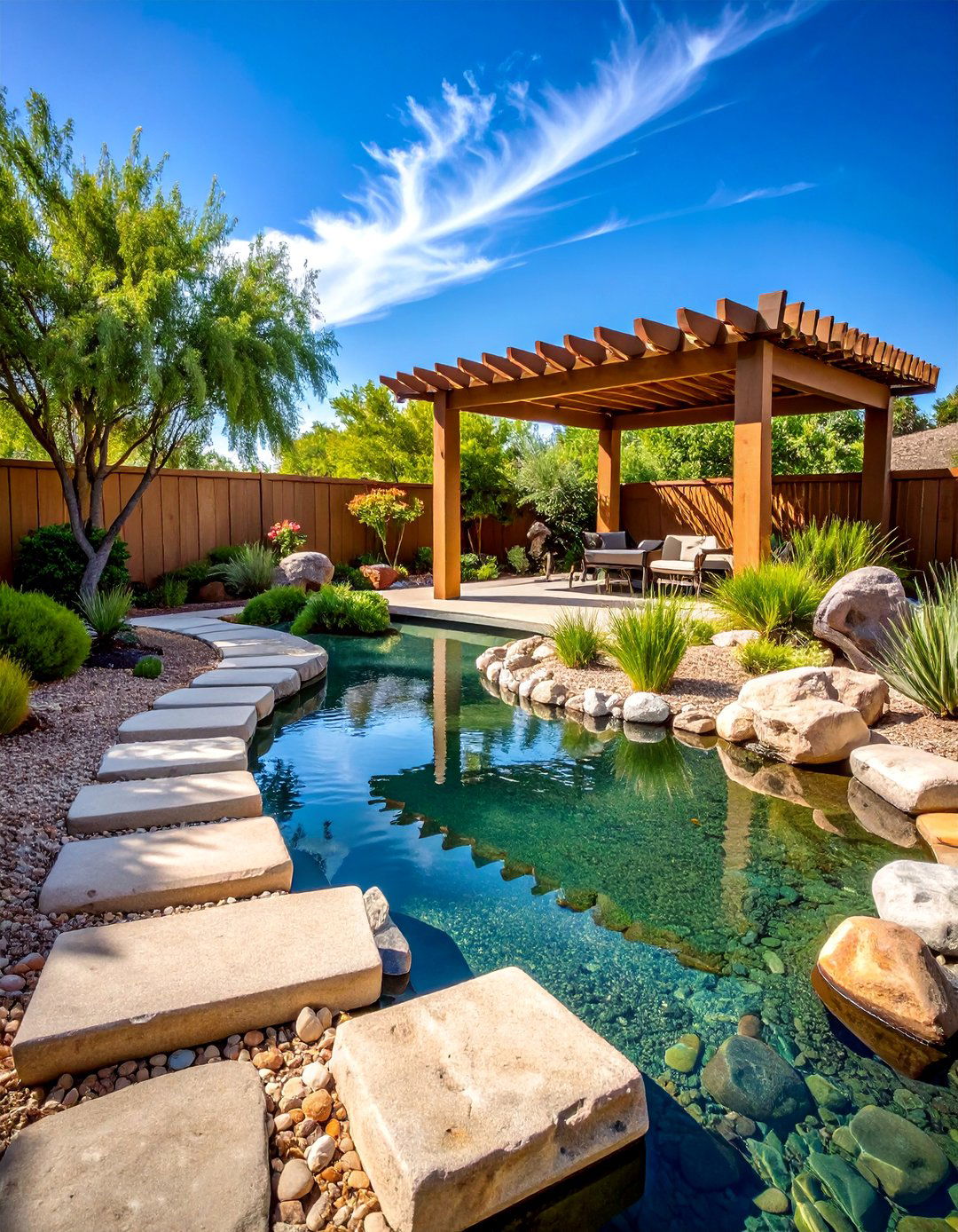 Zen Meditation Garden with Water Elements - 25 Arizona Backyard Ideas