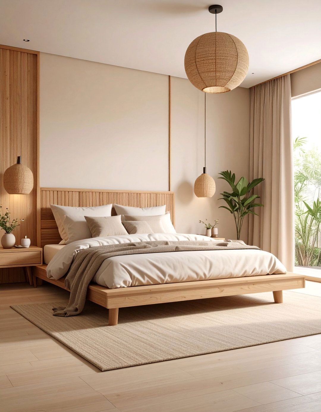 Zen Minimalist Bedroom with Natural Wood - 25 1990s Interior Design Ideas