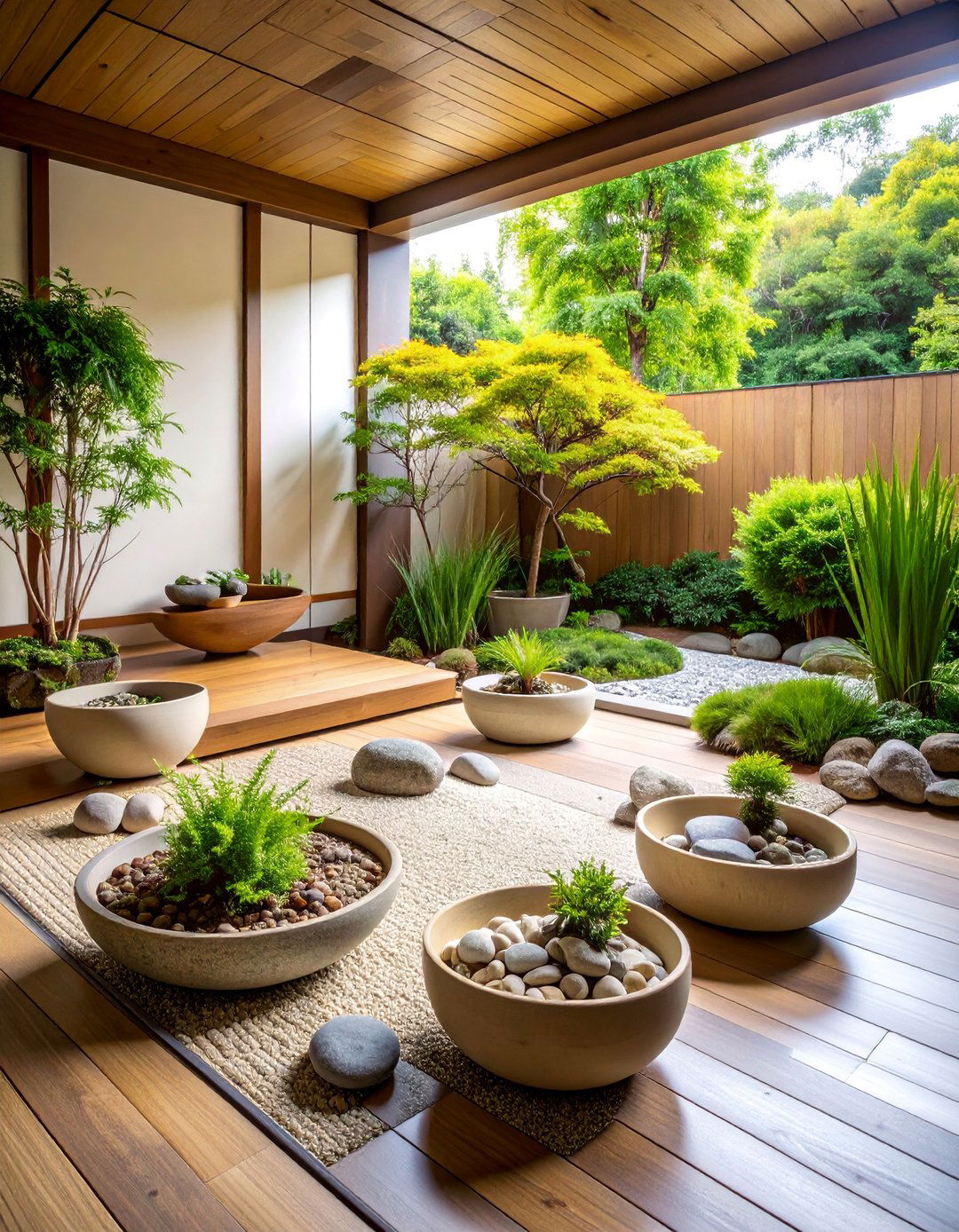 Zen Minimalist Container Garden - 25 Corner Garden Ideas With Pots