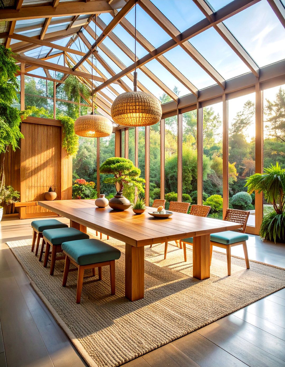 Zen Minimalist Greenhouse Dining Room - 25 Greenhouse Dining Room Ideas