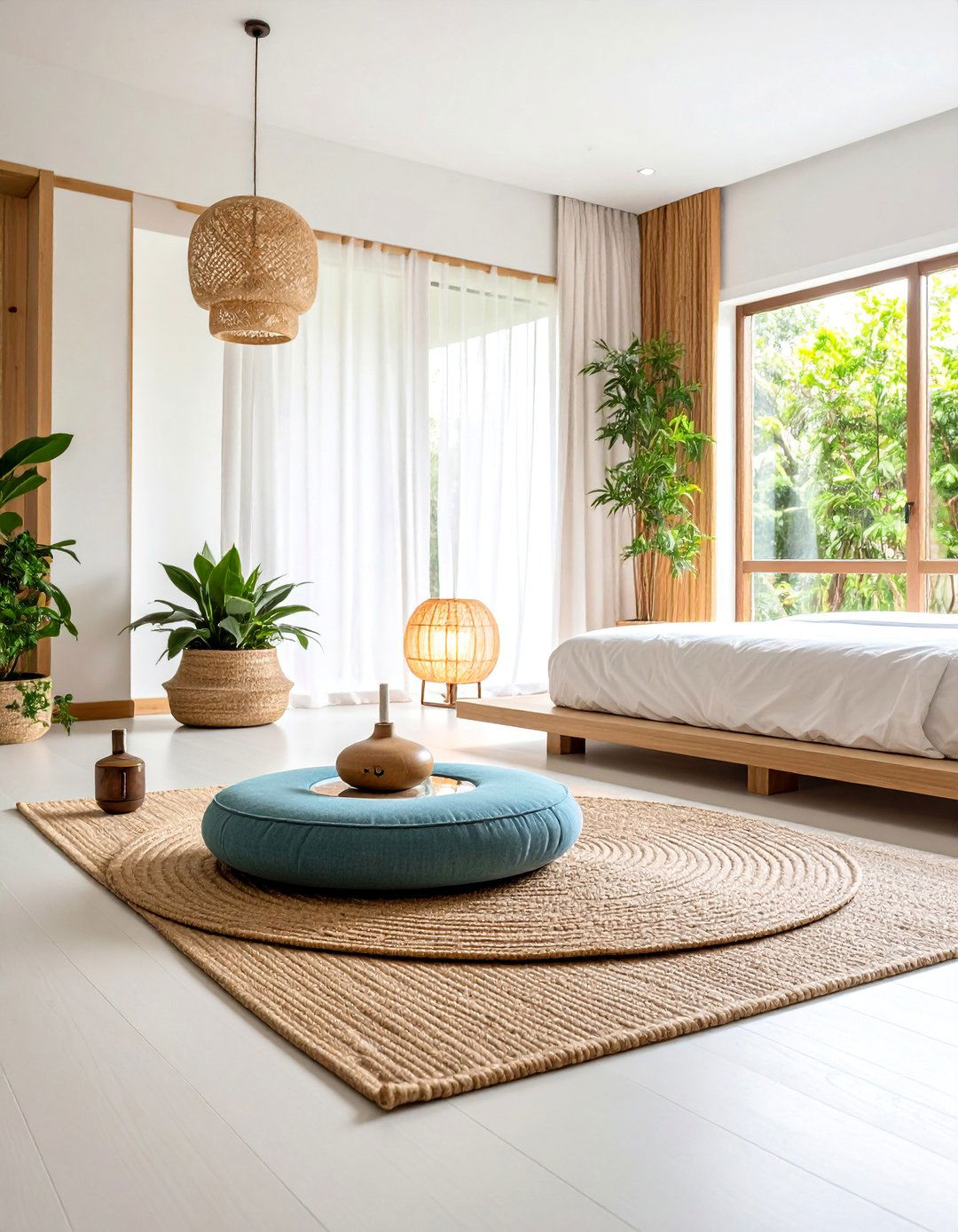 Zen Minimalist Meditation Corner - 25 Bedroom Sitting Area Ideas