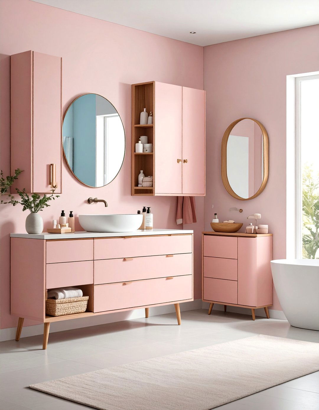 Zen Minimalist Organization with Hidden Storage Integration - 25 vanity organization ideas