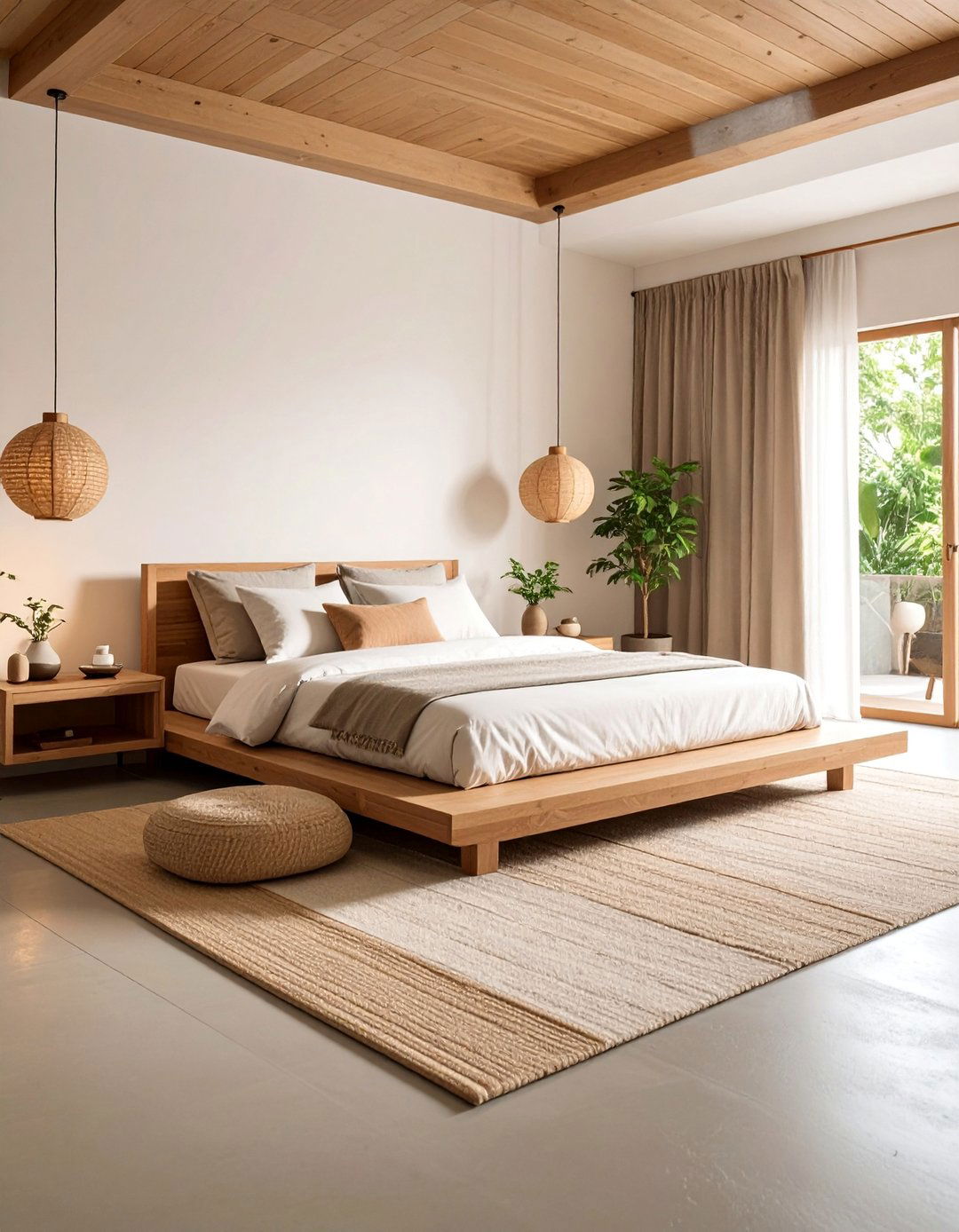 Zen Retreat with Smooth Sealed Finish - 25 Concrete Floor Bedroom Ideas