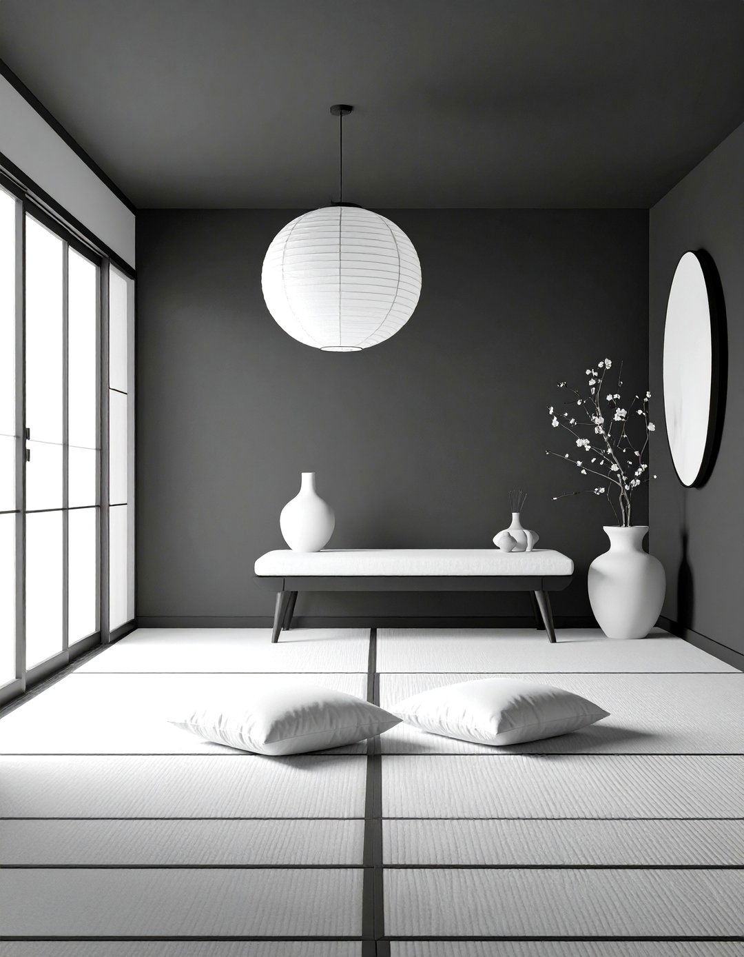 Zen Room Monochrome Black and White Palette - 25 Zen Room Ideas