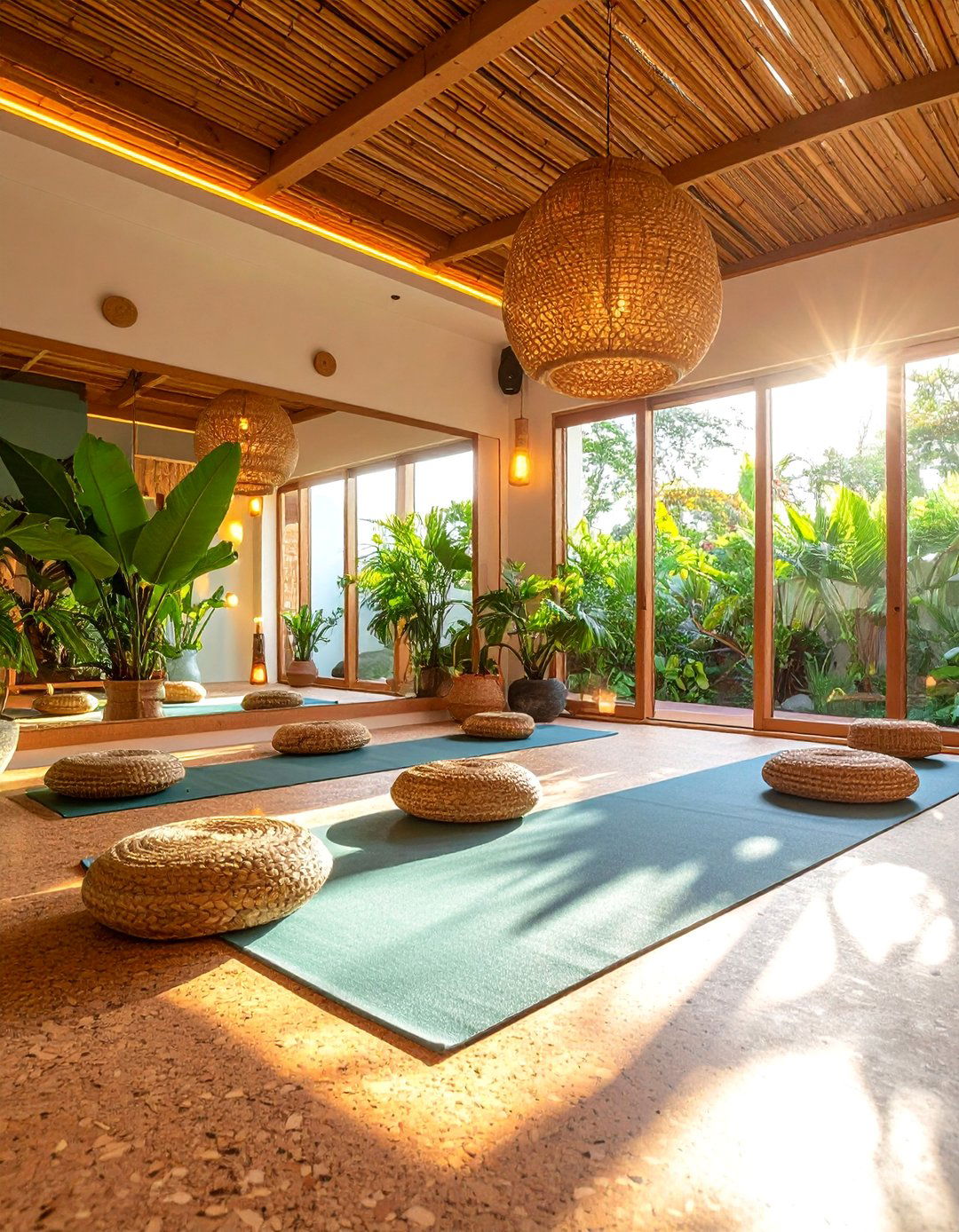 Zen Room Yoga Studio with Warm Lighting - 25 Zen Room Ideas