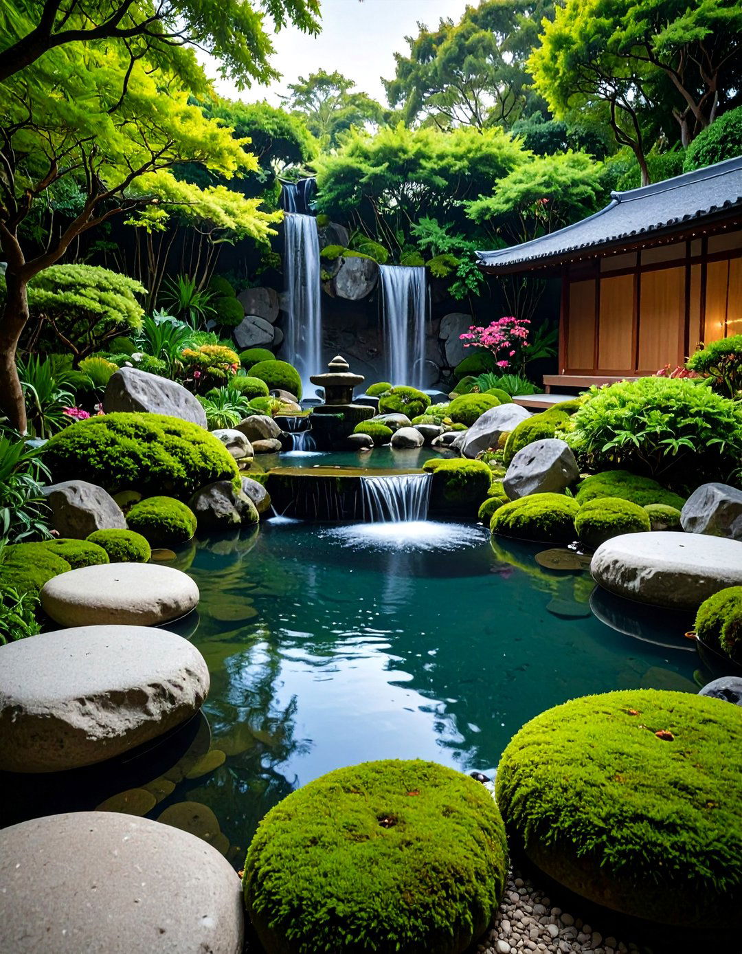 Zen Water Feature White Stone Meditation Garden - 25 White Rock Landscaping Ideas