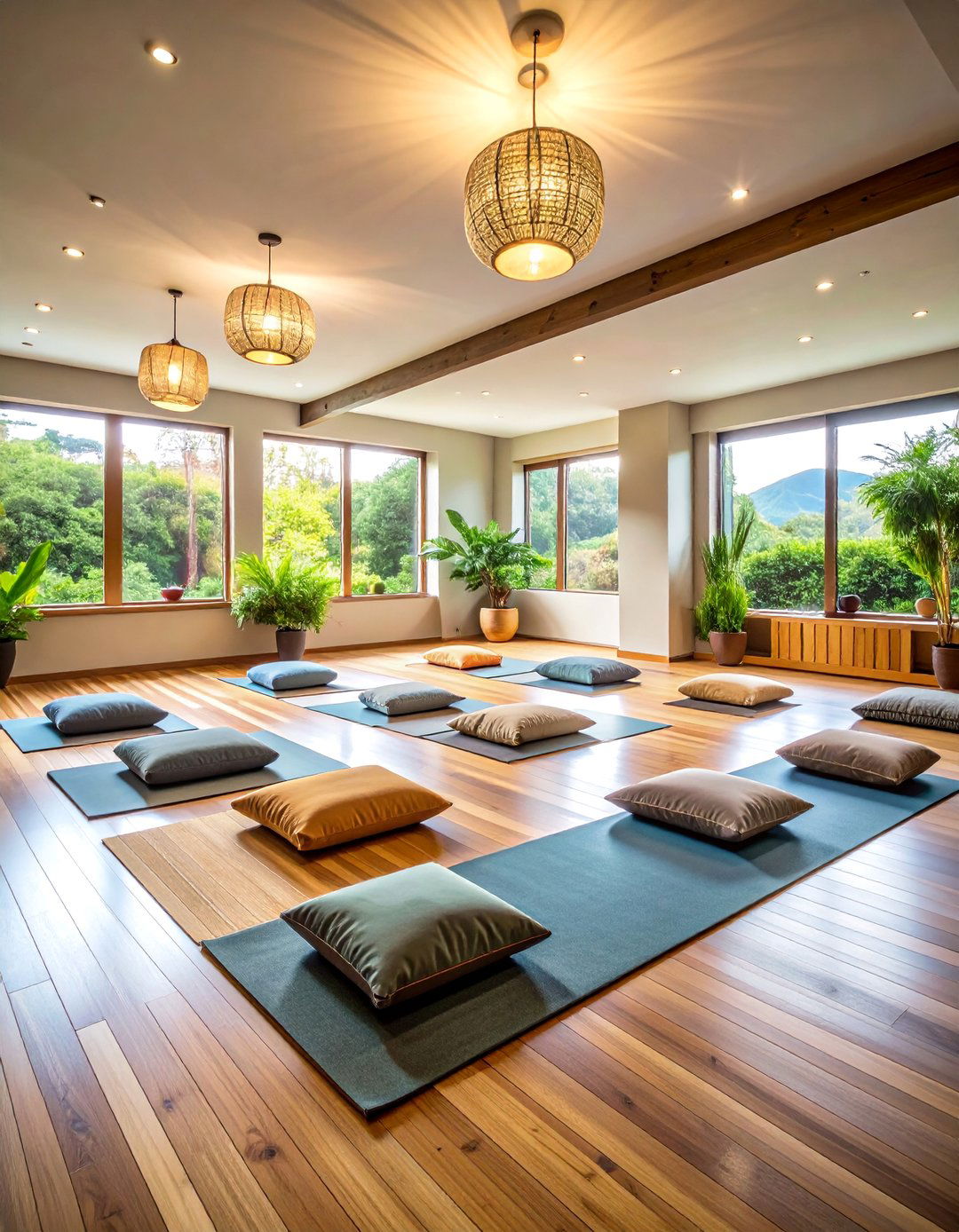 Zen Yoga Studio with Natural Elements - 25 Basement Ideas