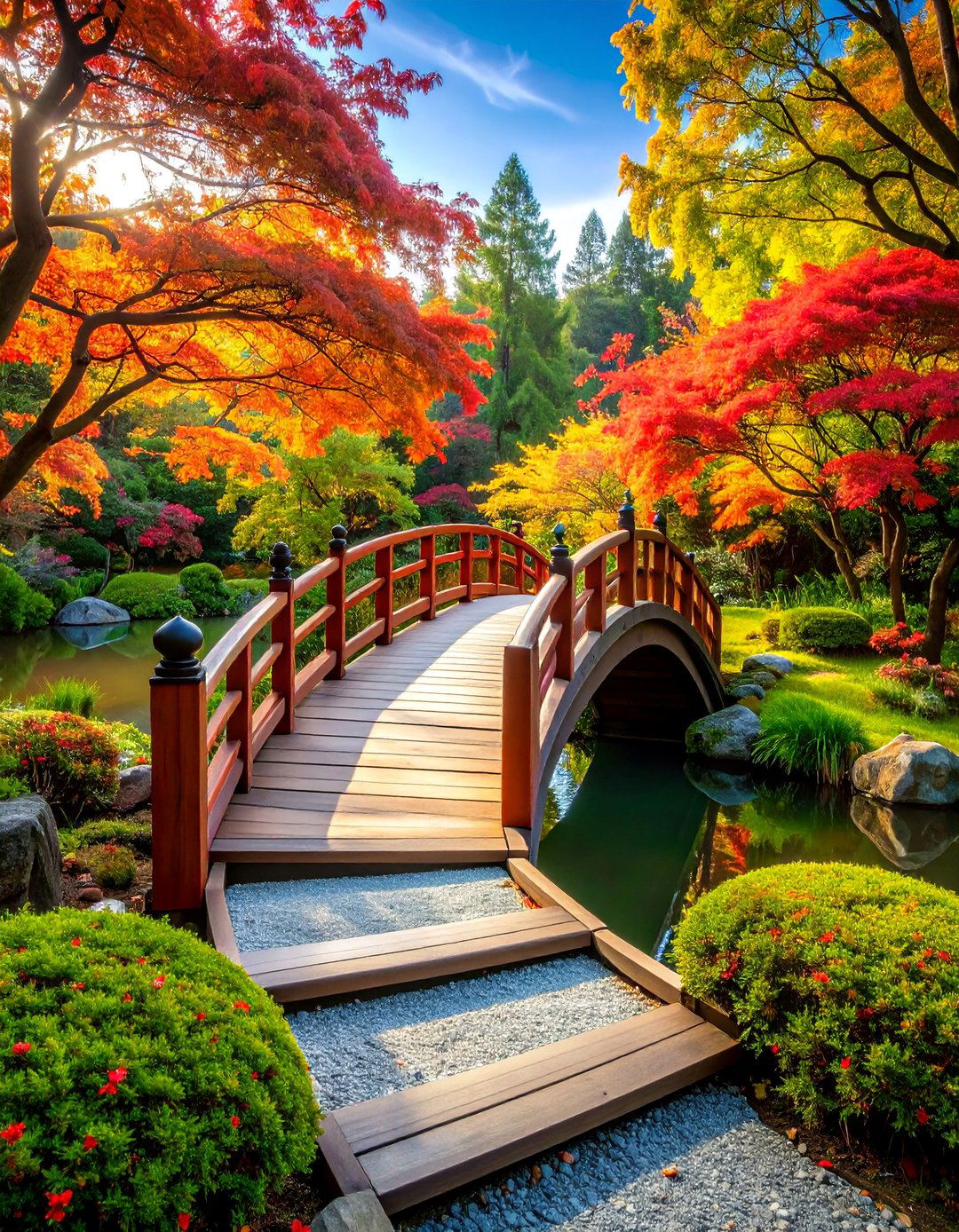 Zigzag Garden Bridge in Japanese Style - 25 Garden Bridge Ideas