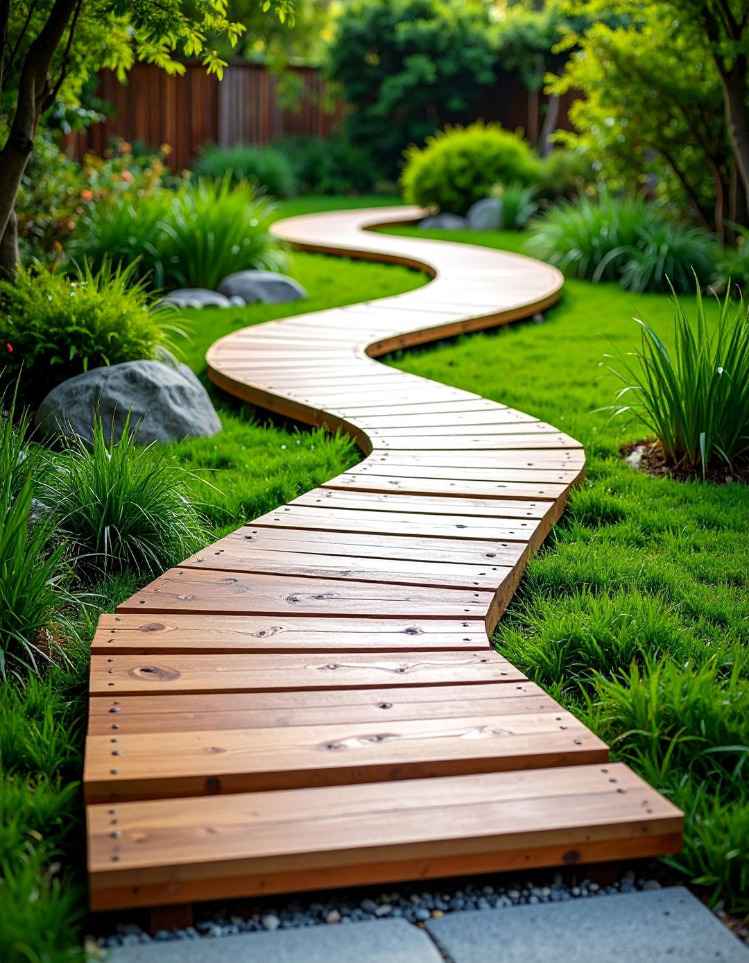 Zigzag Japanese Yatsuhashi Walkway - 25 Wooden Walkway Ideas
